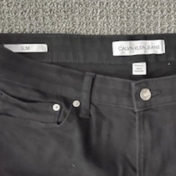 Mens Calvin Klein Slim Black Jeans 32 x 32-Pair 1 - Picture 6 of 10